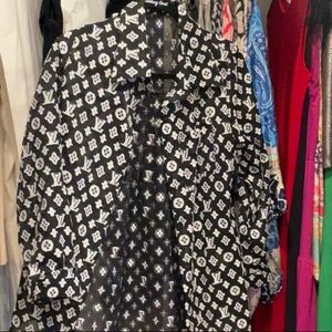 Louis Vuitton Black and White Blouse